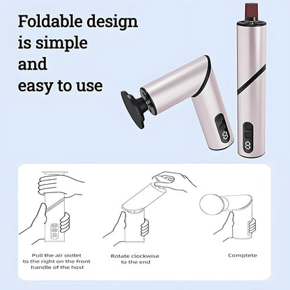Foldable Electric Foot Callus Remover, Foot Files, 9-Speed Foot Sander Pedicure Tools for Feet Dead Skin with Sandpaper Disk and Nail Drill Bits（Rose Gold）