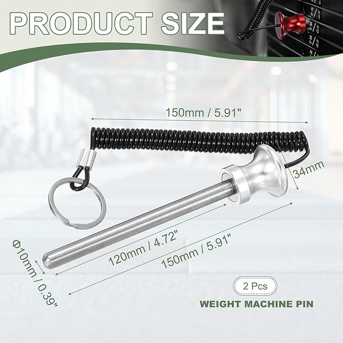 Weight Stack Pin, Weight Gym Pin Strength Training Equipment Replacement with Pull Rope for Commercial Home