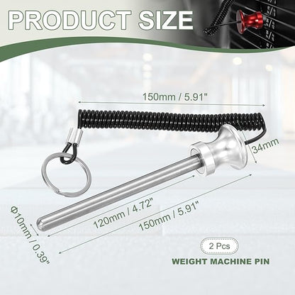 Weight Stack Pin, Weight Gym Pin Strength Training Equipment Replacement with Pull Rope for Commercial Home