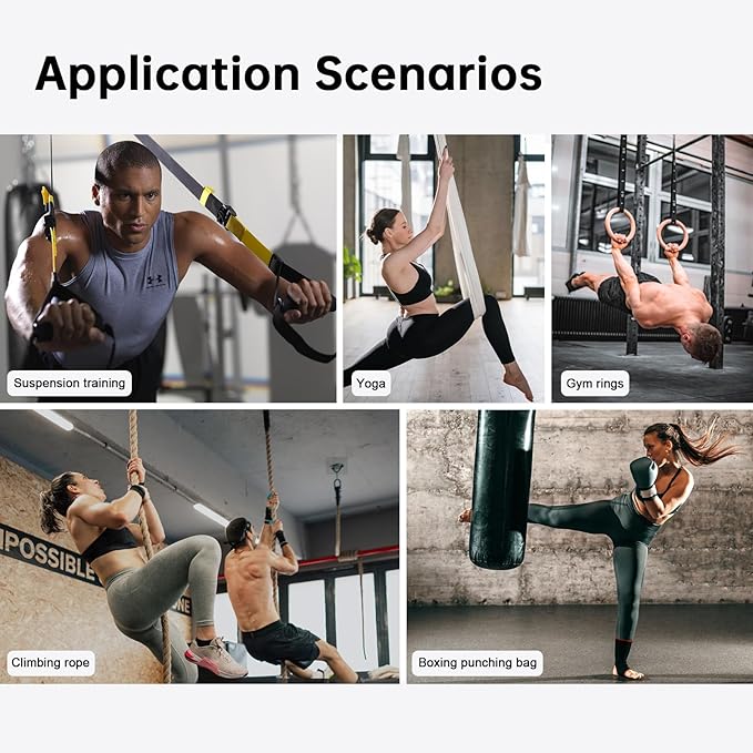 Wall Ceiling Mount Bracket for Suspension Straps, Aerial Yoga Swing & Hammock, Gymnastic Rings, Boxing Punching Bags, Body Strength Gym Equipment and Battle Ropes