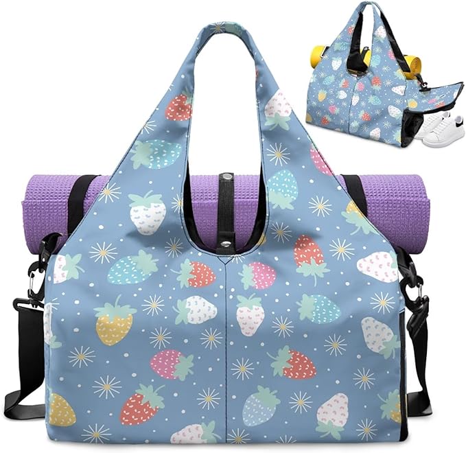 Yoga Mat Bag for Women Men Large Carryall Tote with Adjustable Shoulder Strap for Gym Yoga Travel Pilates Office