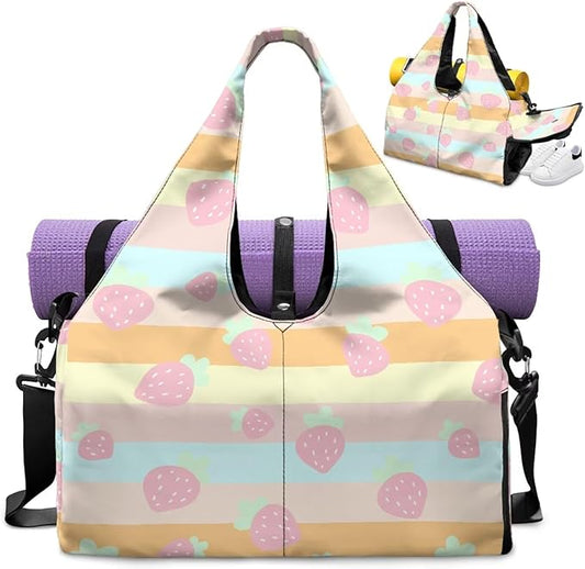 Yoga Mat Bag for Women Men Large Carryall Tote with Adjustable Shoulder Strap for Gym Yoga Travel Pilates Office