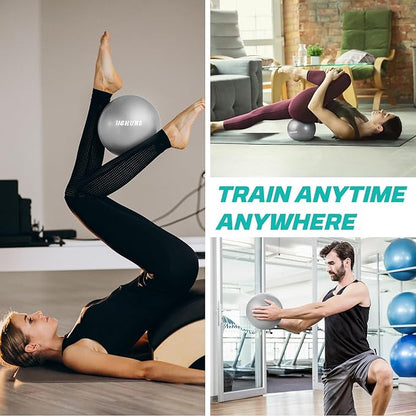 Pilates Ball, 9 Inch Small Exercise Mini Soft Workout Yoga Ball with Exercise Guide, for Home Gym Yoga, Pilates, Core Training, Workout, Balance, Stability