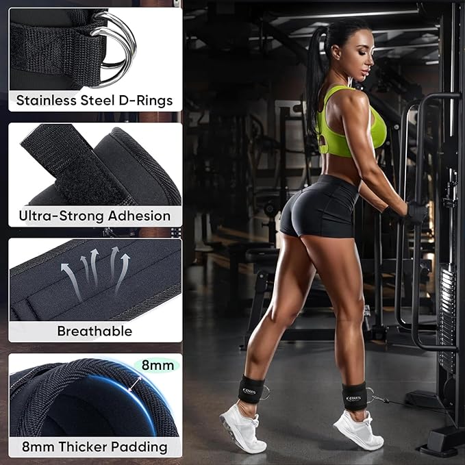 Tricep Rope Cable Machine Attachment, LAT Pulldown Attachment Tricep Pull Down Rope for Cable Machines Exercise Handles & Ankle Strap Home Gym Accessories