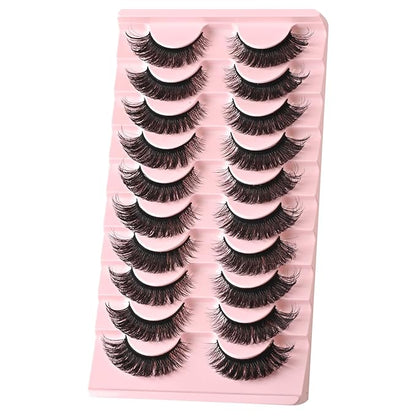 FARRED Cat Eye Lashes Mink Eyelashes Strips Natural Fluffy Strip Eyelash Extension Looking Wispy Full Volume Lash CC Curl Dramatic Short 8mm-15mm Pestañas Postizas for Women