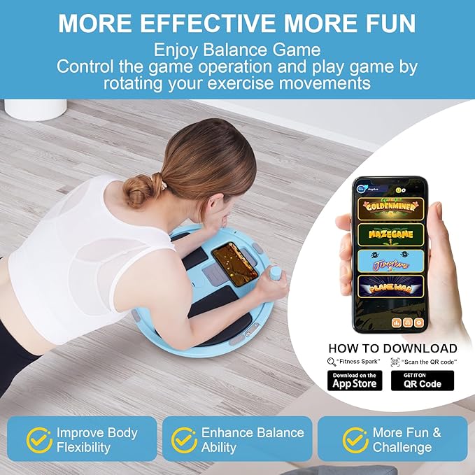 Balance Ball Trainer,Inflatable Yoga Plank Exercise Ball With Plank &Game,Half Balance Trainer With Extra Yoga Ball & Resistance Bands For Home Gym Workout Core Strength Training.