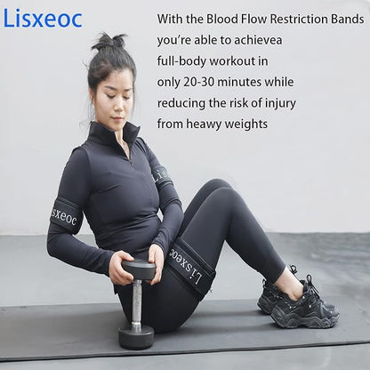 BFR Training System - Blood Flow Restriction Bands for Occlusion Training, Gym Vein Restriction, Muscle Strength and Growth Hormone Stimulation，Suitable for Men and Women Enjoy Fitness and Workout
