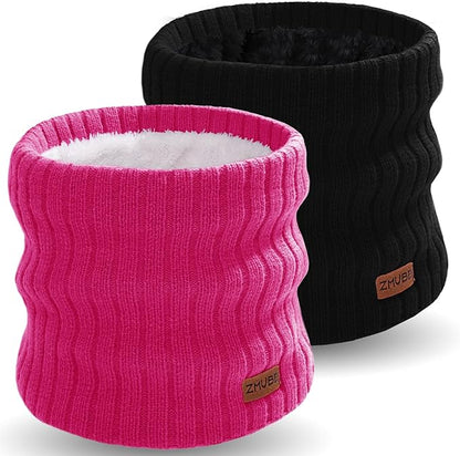 Neck Warmer Gaiter, Winter Fleece Lined Face Mask Scarf for Men Women, Thick Warm Cold Weather Running Ski Neck Cover