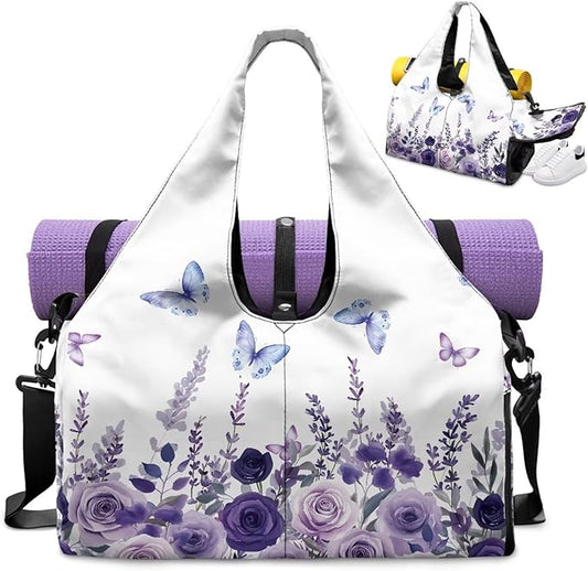 Yoga Mat Bag for Women Men Large Carryall Tote with Adjustable Shoulder Strap for Gym Yoga Travel Pilates Office