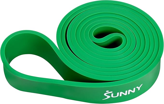 Sunny Health & Fitness Versatile Resistance Bands (Single or Combo Set) for Strength Training, Power Cage, Squat Rack, Home Gym, Body Stretching, Physical Therapy – 100, 140, 160, 180 & 10-75 LB Combo