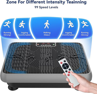 Premium Vibration Plate for Lymphatic Drainage, Weight Loss, Whole Body Workout Power Vibration Plate, Shake Plate,Home Gym Fitness Equipment,Grey