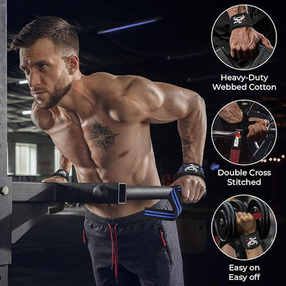 BEAST RAGE Lifting Wrist Straps for Weightlifting, Weight Lifting Straps Gym Grip Power Workouts Lifting Straps Padded Cotton Men Women Wrap Lift Deadlift Straps Hard Pull Exercise