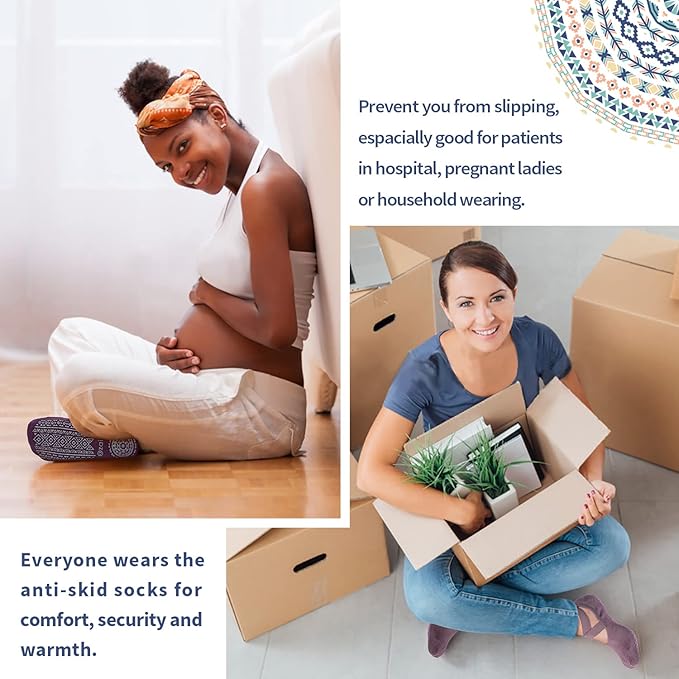 Ozaiic Yoga Socks for Women Non-Slip Grips & Straps, Ideal for Pilates, Pure Barre, Ballet, Dance, Barefoot Workout