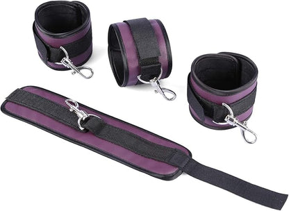 Soft Adjustable Straps Set PU Leather Kit for Hand-Wrist-Ankle Home Gym Sports
