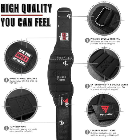 Weight Lifting Belt, Weightlifting Belt,Workout Gym Powerlifting Belt 7 inch,Fitness Back Support for Cross Training, Squats, Lunges