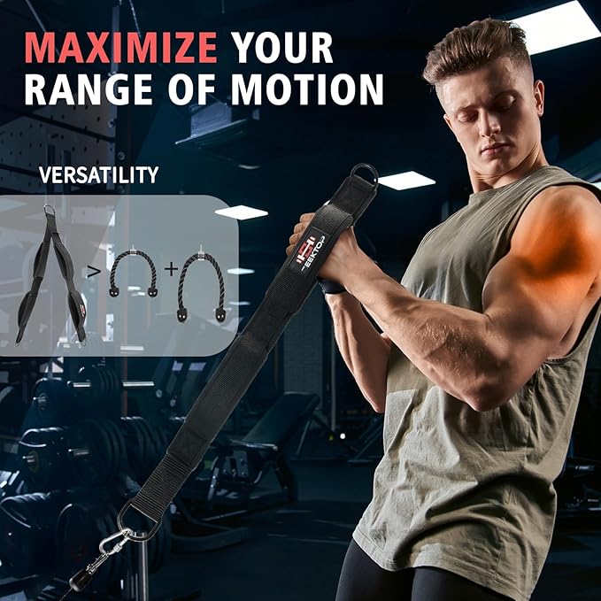 Seektop Tricep Rope Cable Attachment, Tricep Pull Down Attachment, Multi Workout Tricep Pull Down Rope for Triceps Push Downs, Bicep Curls, Crunches, Facepulls, Perfect for Professional Gym