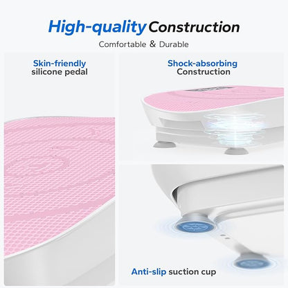 MERACH Vibration Plate Exercise Machine, Whole Body Workout Equipment for Women, Bluetooth and Silicone Pedal, Vibration Plate with Auto Mode, Vibrate Fitness Platform for Home