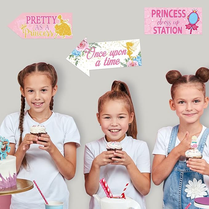Epakh 20 Pieces Party Decorations Welcome Sign Decorations Sign for Birthday Baby Shower Party Supplies(Princess)