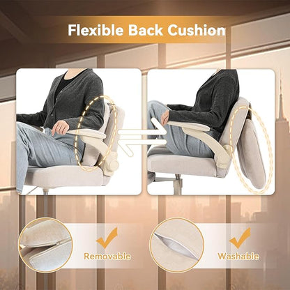 Meditation Cross Legged Armchair, ADHD Chair with Adjustable Armrests, Criss Cross Desk Chair with Flexible Back Cushion, Swivel Footrest, Arm Support and Wheels for Home Office, Cocoa