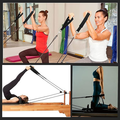 2Pcs Pilates Double Loop Straps Feet Fitness Equipment Straps Double Padded Pilates D-Ring Loops Yoga Double Loop Straps Handle Straps Pilates Reformer Accessories for Home Gym Workout