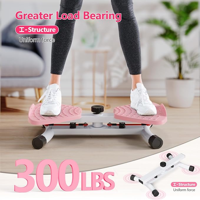 Waist Twisting Machine & Ab Twister Machine - 300 lbs Noiseless Waist Twister Board for Core Exercise, Home Gym Fitness Equipment with Resistance Bands (Women/Men)
