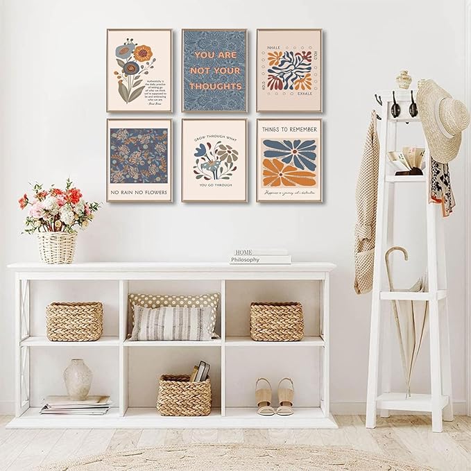 6 Mental Health Posters Bohemian Style Motivational Psychology Wall Decor Pictures Therapy Office Wall Art Inspirational Positive Quotes Canvas Poster Prints For Home Counseling Office Decor Unframed
