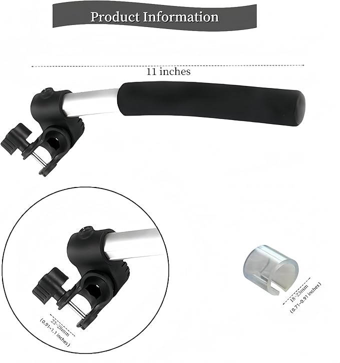 Wheelchair Handle Extenders，Adjustable Stroller Extension Rack，Universal Handlebar Extension Push Bar for Wheel Chair & Indoor Exercise Bike for Adults-2 Pack