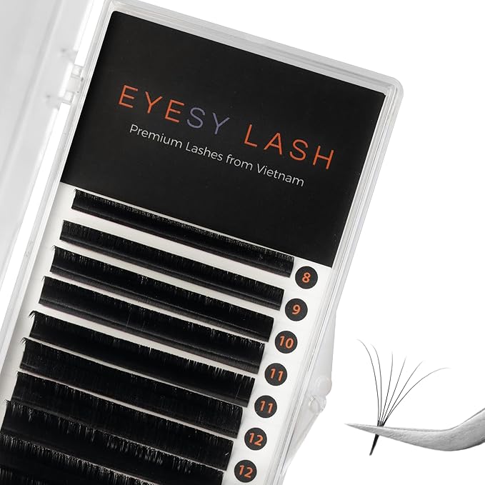 Cashmere Volume Eyelash Extensions Premium Individual Lashes - 0.03mm Thickness CC Curl 8-16mm Mixed Tray - Super Soft Matte Black Single Eyelash Easy to Fan for Professional Salon Use