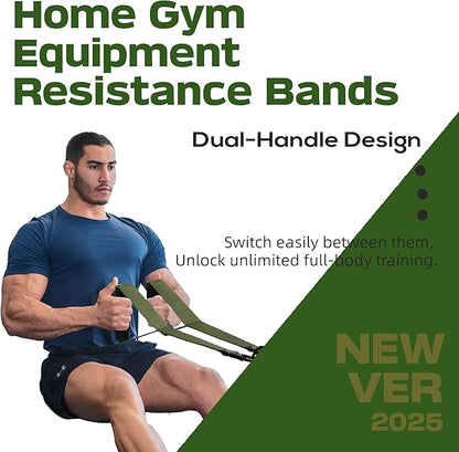 Home Gym Equipment Resistance Bands, Dual-Handle Design, Door Anchor, Door Workout Equipment for Triceps, LAT, Arms, Back, Abs, Shoulder