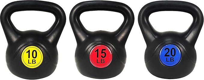 OLIXIS Kettlebell Set, Wide Grip Kettlebell Exercise Fitness Weight Set for Home Gym, Strength Training