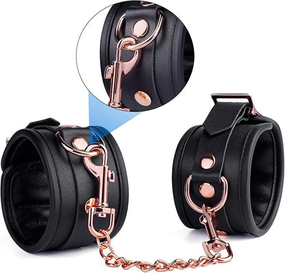 Soft Adjustable Straps Set PU Leather Kit for Hand-Wrist-Ankle Home Gym Sports