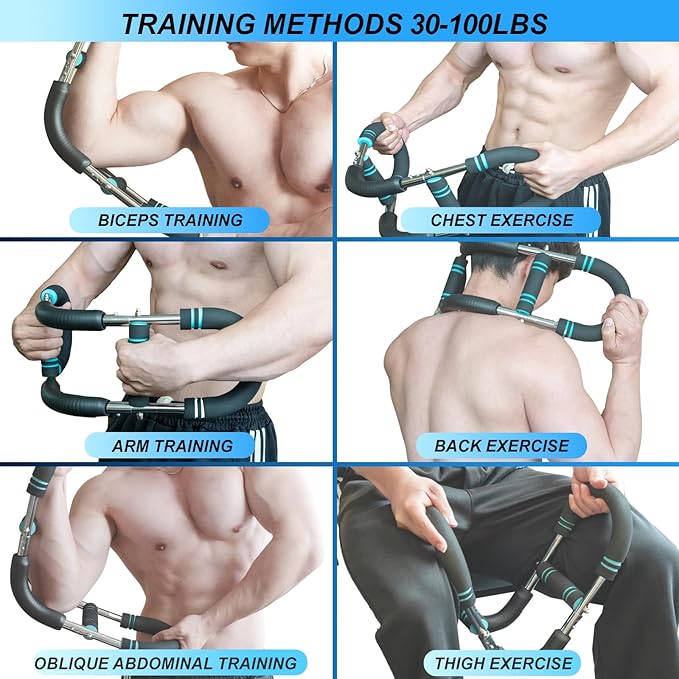 Twister Arm Trainer Adjustable Chest Workout Equipment, Arm Trainer, Twister Arm Trainer, Portable Power Twister Bar, Detachable Design Fitness Anywhere