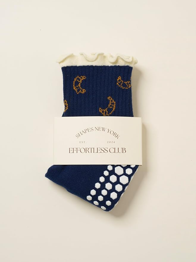 Crew Half Calf Grip Socks, Cutest Fruits Pilates Socks, Ruffle socks, Non-Slip, Barre Yoga Fitness