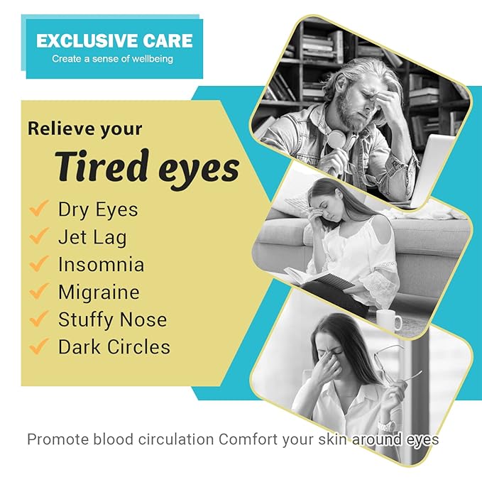 16-Pack Steam Eye Masks for Dry Eyes, Jasmine Warm Eye Mask for Tired Eyes, Relief Fatigue & Dark Circle, Heat Sleep Mask for Puffy Eye, Disposable Eye Mask, Warm Compress for Eyes, Travel Ready