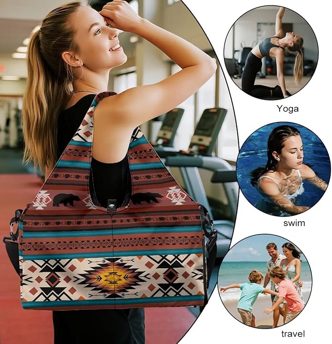 Yoga Mat Bag for Women Men Large Carryall Tote with Adjustable Shoulder Strap for Gym Yoga Travel Pilates Office