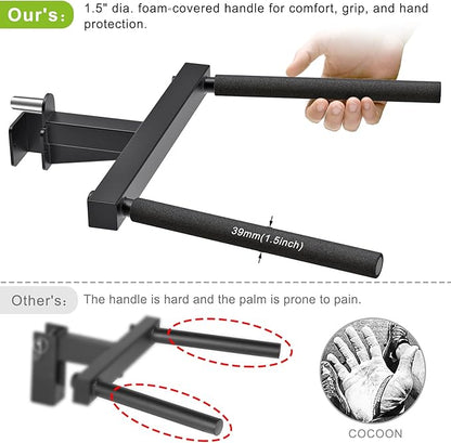 Kipika Y-Shaped Dip Bar for Power Cage with 5/8" or 1" Hole - Dip Bar Attachments for Home Gym - Heavy Duty Power Rack Attachments - Squat Rack Accessories for Strength Training