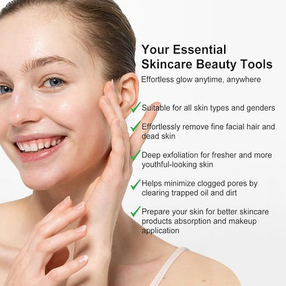 Precision Dermaplane Razor, Face Razors for Women and Men, Eyebrow Razor, Dermaplaning Tool, Peach Fuzz Remover, Skin-friendly Microblades with Protective Cap