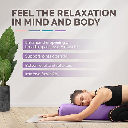 Yes4All Triple-Layer Sponge Yoga Bolster Pillow for Restorative Yoga & Meditation - Versatile Yoga Support Pillow, Balance & Poses Modification