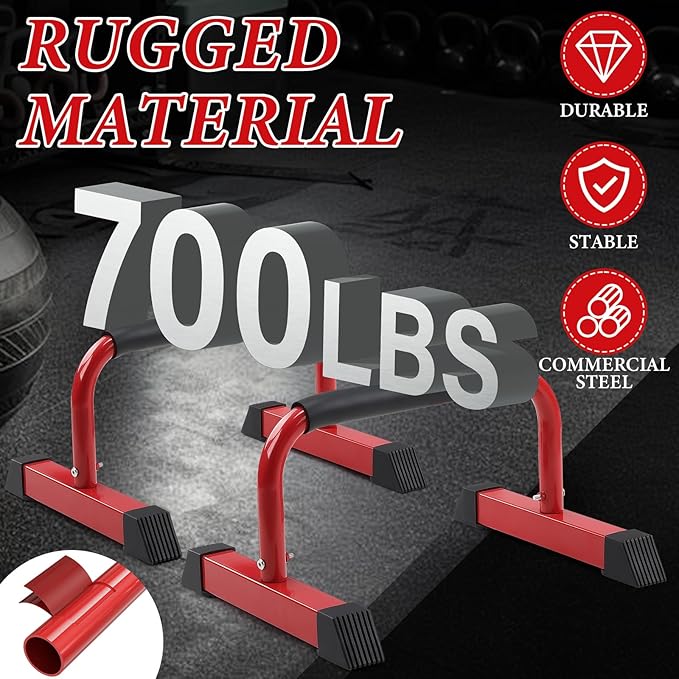 Push Up Bar, 700 LBS Potable Dip Bar with EVA Handle for Home GYM Gymnastics Calisthenics Equipment Apartment Courtyard Balcony Exercise Fitness Upper Body Arm Back Man Woman Kid