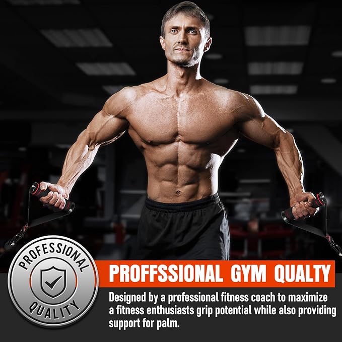 Heavy Duty Exercise Handles, Gym Cable Handles for Cable Machine Attachments, D Handle Cable Attachments, Handles for Resistance Bands, Workout Accessories, Fitness Equipment for Home Gym