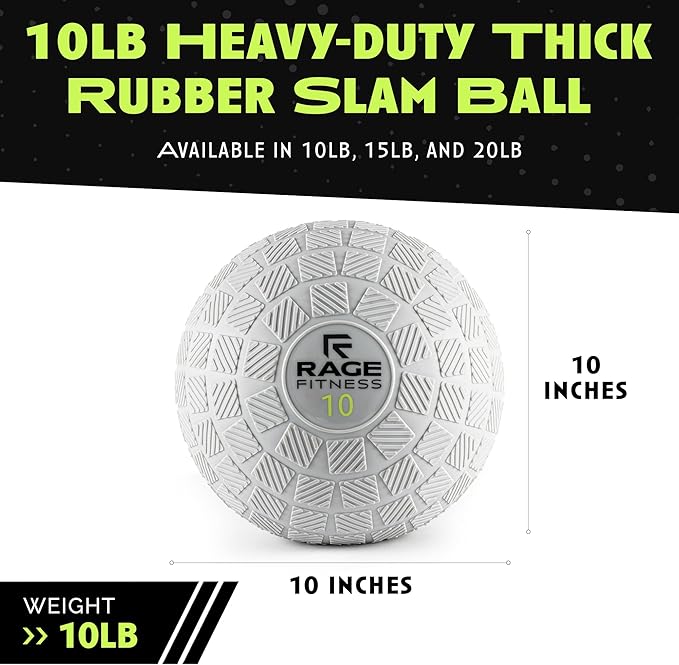 Slam Ball,10, 15, 20lb Medicine Balls, Tread Texture For Firm Grip, Full Body Workout Dynamic Weighted Balls for Exercise, Smash Balls for Strength, Conditioning, Cardio and Core Workouts