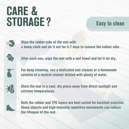 UMINEUX Extra Thick Yoga Mat, 2/5 Inch (10MM), Natural Rubber and TPE Non Slip Yoga Mats with Strap for Women Men, Eco Friendly Exercise Mat for Yoga, Pilates and Home Workout