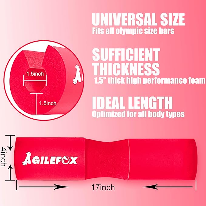 AGILEFOXX Barbell Pad - Squat Pad-Hip Thrust Foam Pad, Comfort & Safety for Strength Training