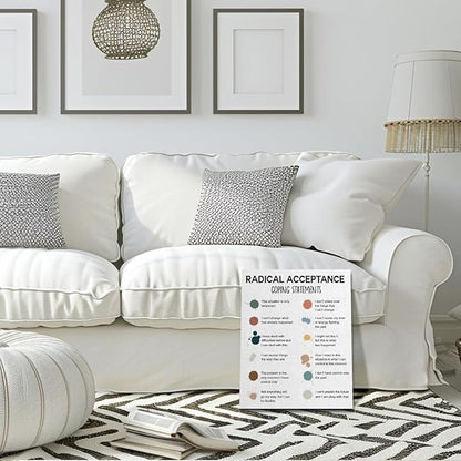 Mental Health Décor, Mental Health Posters, School Counselor Supplies, Canvas Wall Art, DBT Poster, Therapist Office Decor, Radical Acceptance Canvas Poster 14x17 inch
