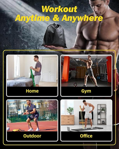 Resistance Bands Set - 5 Adjustable Exercise Bands, Handles, Door Anchor and Carry Bag | Pull Up Assistance Bands, Workout Bands Resistance, Large Rubber Bands Heavy Duty & Bands for Working Out