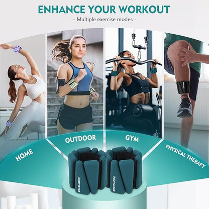 Ankle Weights Set of 2 (1 lb/2 lb/3 lb Each) Adjustable Wrist Weights for Women Men Wearable Arm Leg Weight for Pilates, Running, Walking, Workout, Yoga