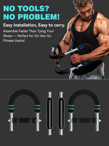 Twister Arm Trainer for Men - 40-100Lbs Adjustable Resistance Chest Workout Equipment - U Shaped Upper Body Muscle Strengthen Exerciser Device - Upgraded Gorilla Bar