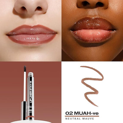 Sacheu Lip Liner STAY-N Peel Off Lip Stain — Long Lasting Matte Lip Tattoo Transfer Proof Lipstain Infused with Hyaluronic Acid & Vitamin E for All Skin Types — Vegan & Cruelty-Free, Core Bundle