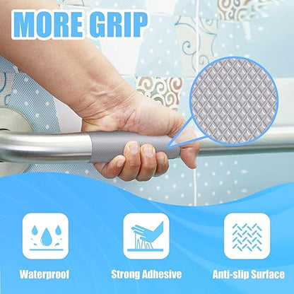 Rubber Grip Tape, Ultra-Thin Strong Adhesive Anti-Slip Waterproof Heat Resistant Wear-Resistant Cushion Pad, Making Handles or Contact Surfaces Safer, with Grip and Comfort (Gray, 2In x 10Ft)