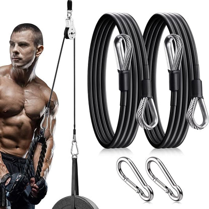 TOBWOLF Gym Cable Extension, Fitness Extension Rope Attachment Compatible with Home Gym Accessories Thick 0.2", Replacement Gym Cable Machine Extension for LAT/Tricep Pull Down, Leg Extensions Machine